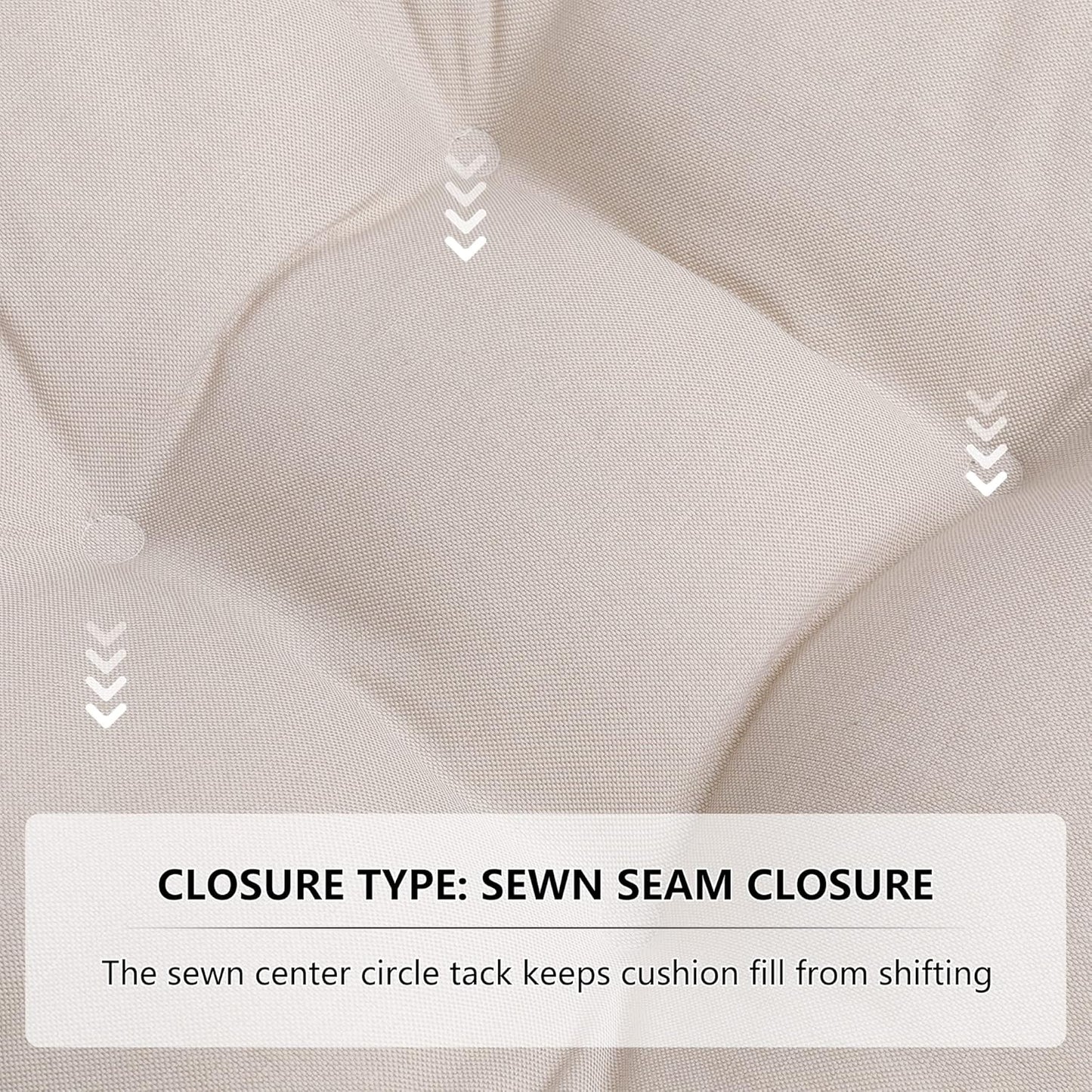 RACE LEAF Patio Chair Cushions 17x17 Inch 4 Pack, Thickened Outdoor Seat Cushions Water Resistant with Non-Slip Ties & Stain Resistant Tufted Design (Beige)