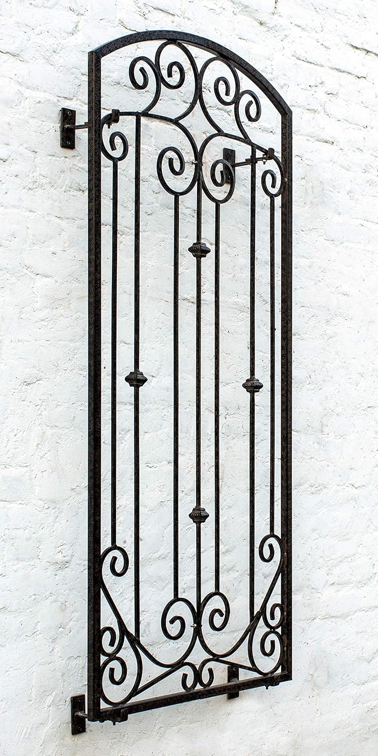 H Potter Garden Metal Wall Art or Trellis for Climbing Plants Outdoor Panel Roses Vines Privacy Includes Brackets for Hanging