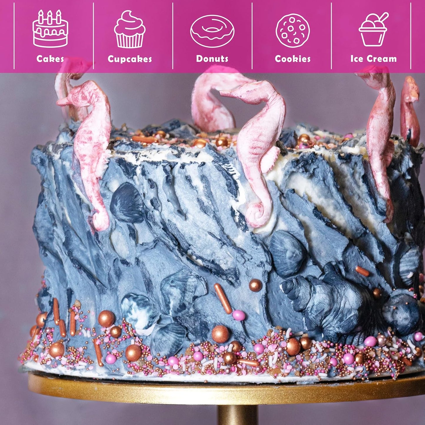 Ultra Silk & Pharaoh's Gold Luster Dust for Baking (2 Pack) – Edible Glitter for Cake Decorating, Fondant, Cupcakes, Drinks & Desserts – Kosher, Vegan, Food-Safe Metallic Dust - 2 grams, Highly Concentrated