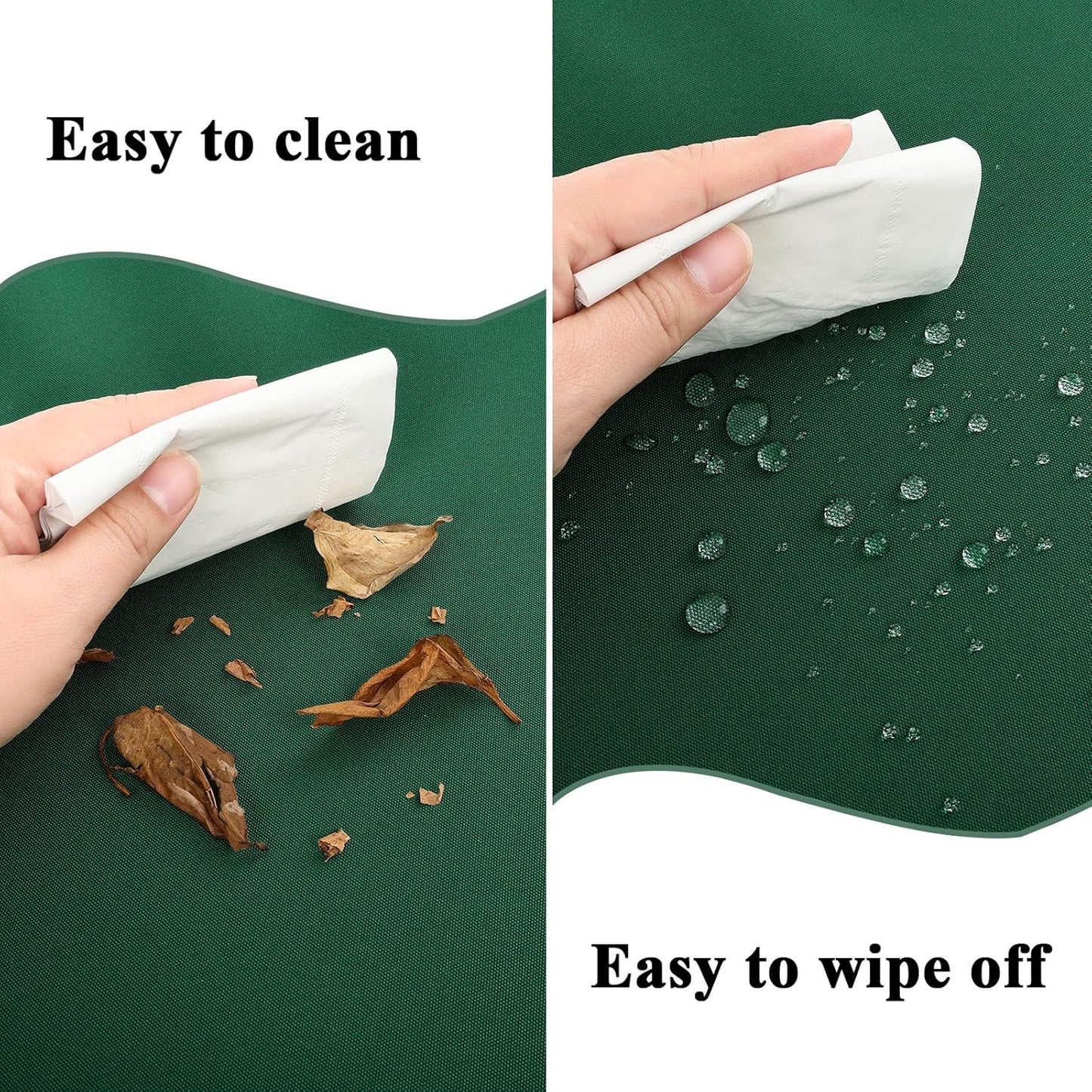 Outdoor Chair Cushions Set of 2, Waterproof Foam Patio Seat Cushions with Ties for Garden Sofa & Dining Furniture, 3-Year Color Fastness, 18x18x3 Inch, Green