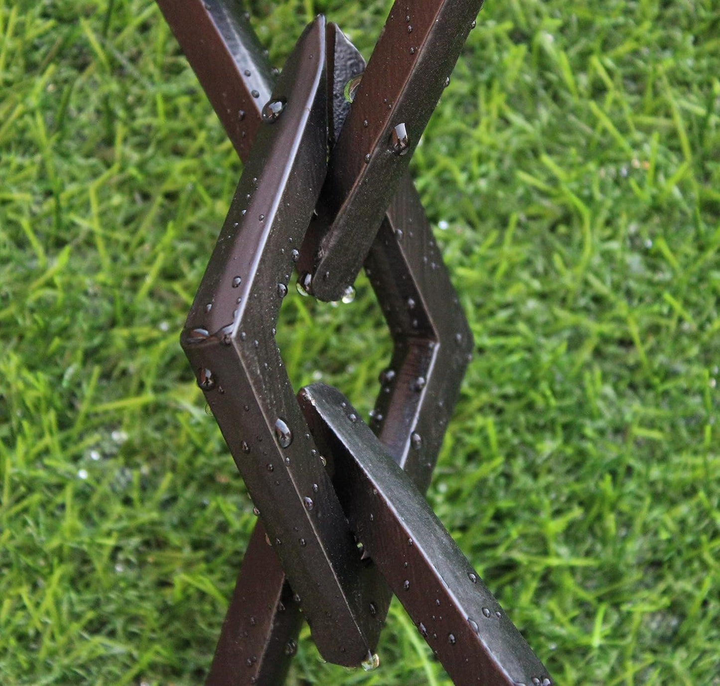 KAM Home Diamond Links Rain Chain with Installation Kit (Black, 14)