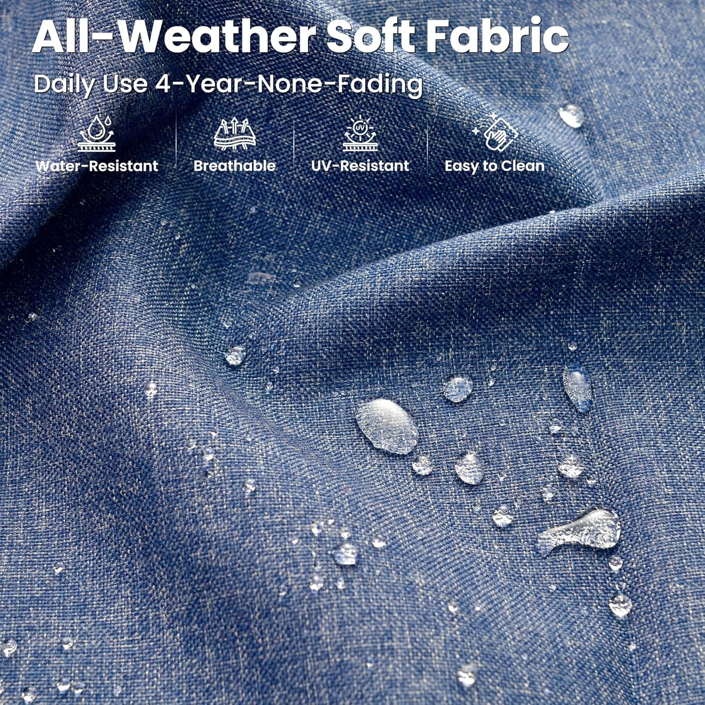 ovios 9 Pieces Patio Furniture Set Outdoor Sectional Sofa Couch with Fire Pit Table Rocking Swivel Chairs Deep Seat Chaise, Modern Modular Wicker Rattan Conversation Set, Denim Blue