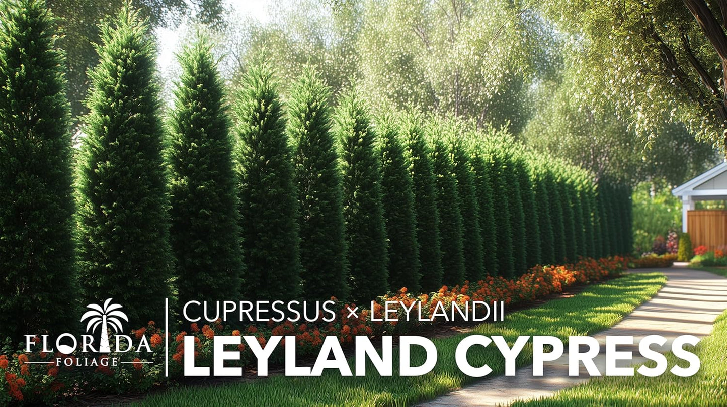 Leyland Cypress | 30 Live Plants | Cupressocyparis leylandii | Fast Growing Privacy Trees, Evergreen Landscape Plants, Drought Tolerant, Low Maintenance, Windbreak, Hardy