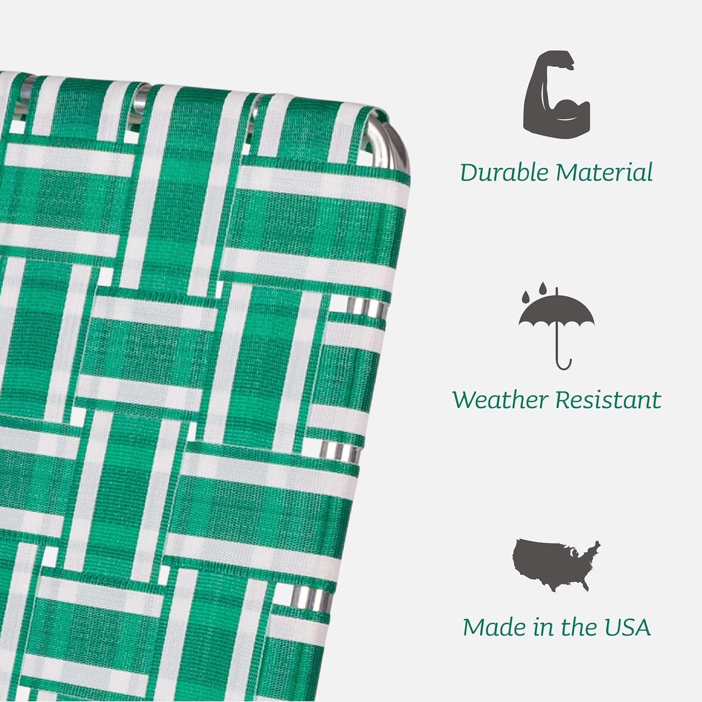 Lawn Chair USA Folding Aluminum Outdoor Patio Lawn Chair | Heavy-Duty Webbed Chairs for Camping, Sports, Beach, Yard & Tailgating | Lightweight Portable | Classic - Blue Sands with Blue Arms