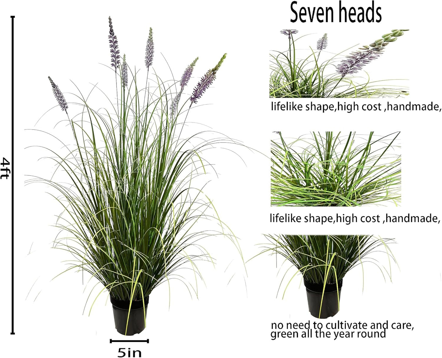 Artificial Plant 47in(2pack) Tall Artificial Lavender Plant,Faux Plants Indoor Home Decorative Artificial Plants & Flowers in Pot Fake Plant, House Plant Indoor
