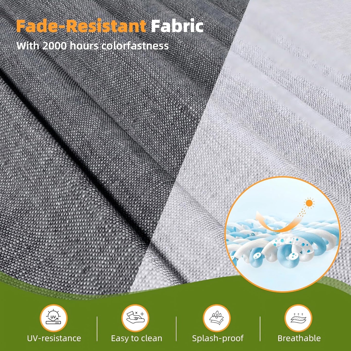 Outdoor Patio Sectional Sofa Set, 5-Piece Rattan Furniture, Patio Conversation Sets with Sofa, Ottomans for Seats 4, Light Grey