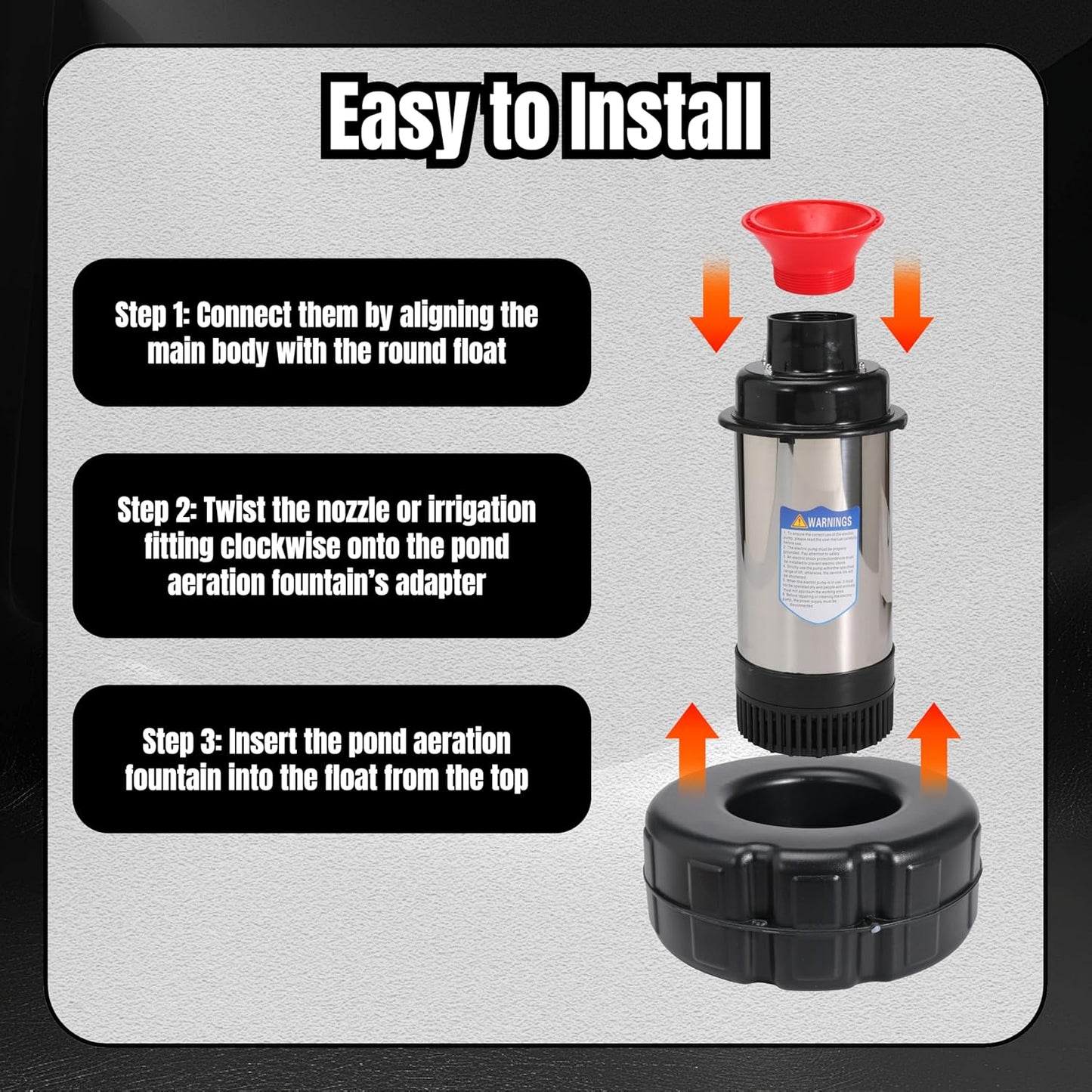 Pond Fountain Aerator Floating Aerating Pond Fountain Pump 120V 750W 1HP 15000 GPH with 120FT Power Cord Multifunctional Timer for Outdoor Ponds Lakes Water Gardens