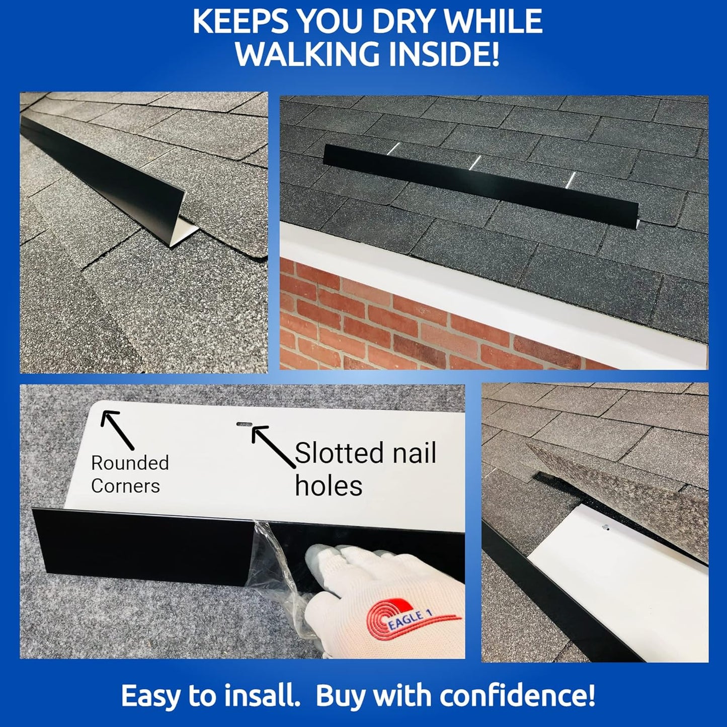 Eagle 1-26 Gauge 5 Foot Rain Diverter - Nails and Instructions Included (Mill Finish Aluminum, Copper, Galvanized, Stainless Steel & More) (2, Burgundy)