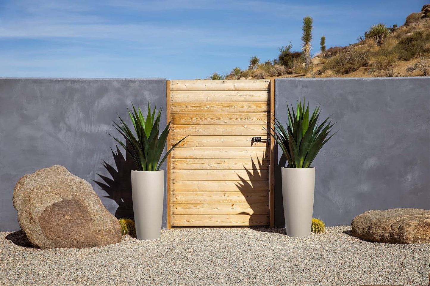 Veradek Mason Series Vega Planter - Round Tall Planter for Indoor or Outdoor Porch/Patio | Made from Plastic-Stone Composite with Drainage Holes | Modern Décor for, Flowers, Interior Plants