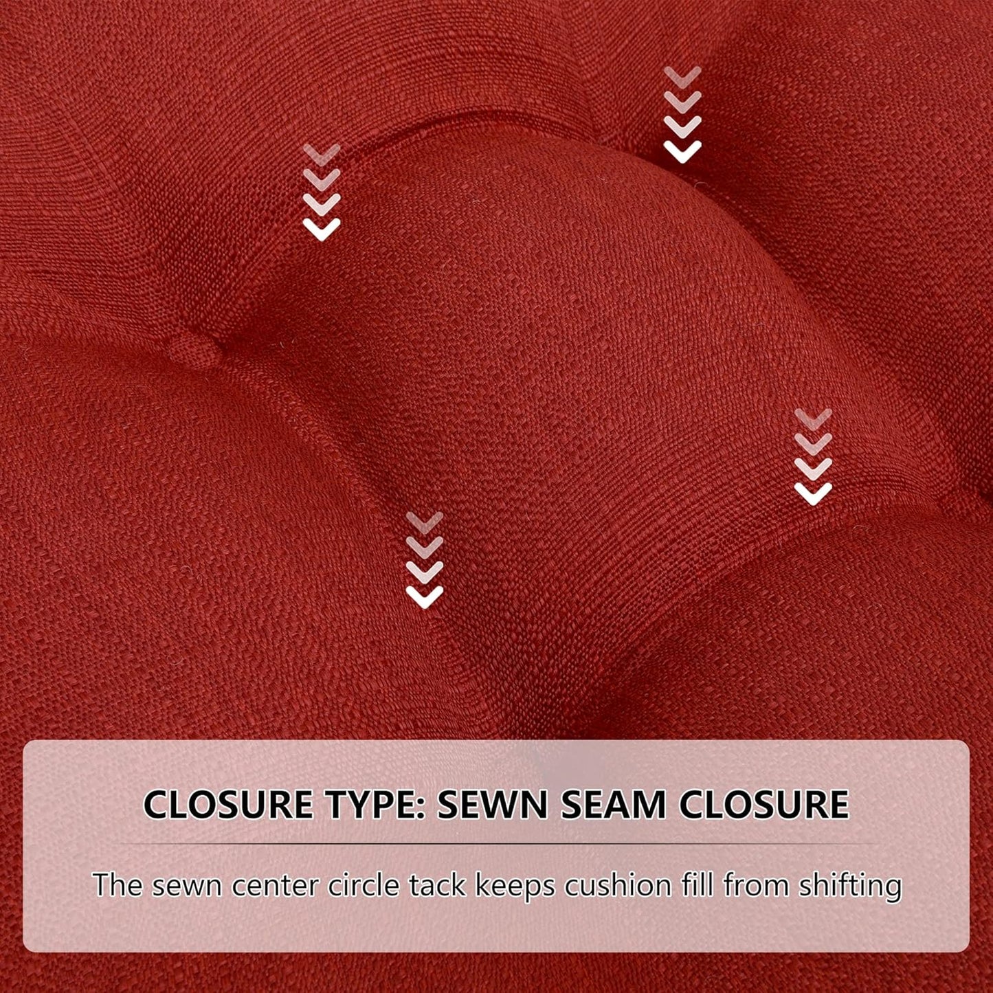 RACE LEAF 17" x 17" Patio Chair Seat Pads Red - Outdoor/Indoor Patio Cushions Set of 2 - Replacement Cushions for Chairs and Seating - Olefin Seat Pads for Porch, Deck, and Garden Seats