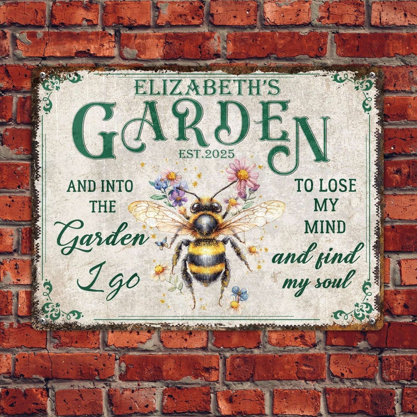 Custom Sign, Personalized Metal Signs, Customize for Office, Business, Workplace, Office, Home, Delivery Signs, Metal Sign With Your Own Image, Text,Photo, Pets, Kids Art Made in USA (Garden 01)