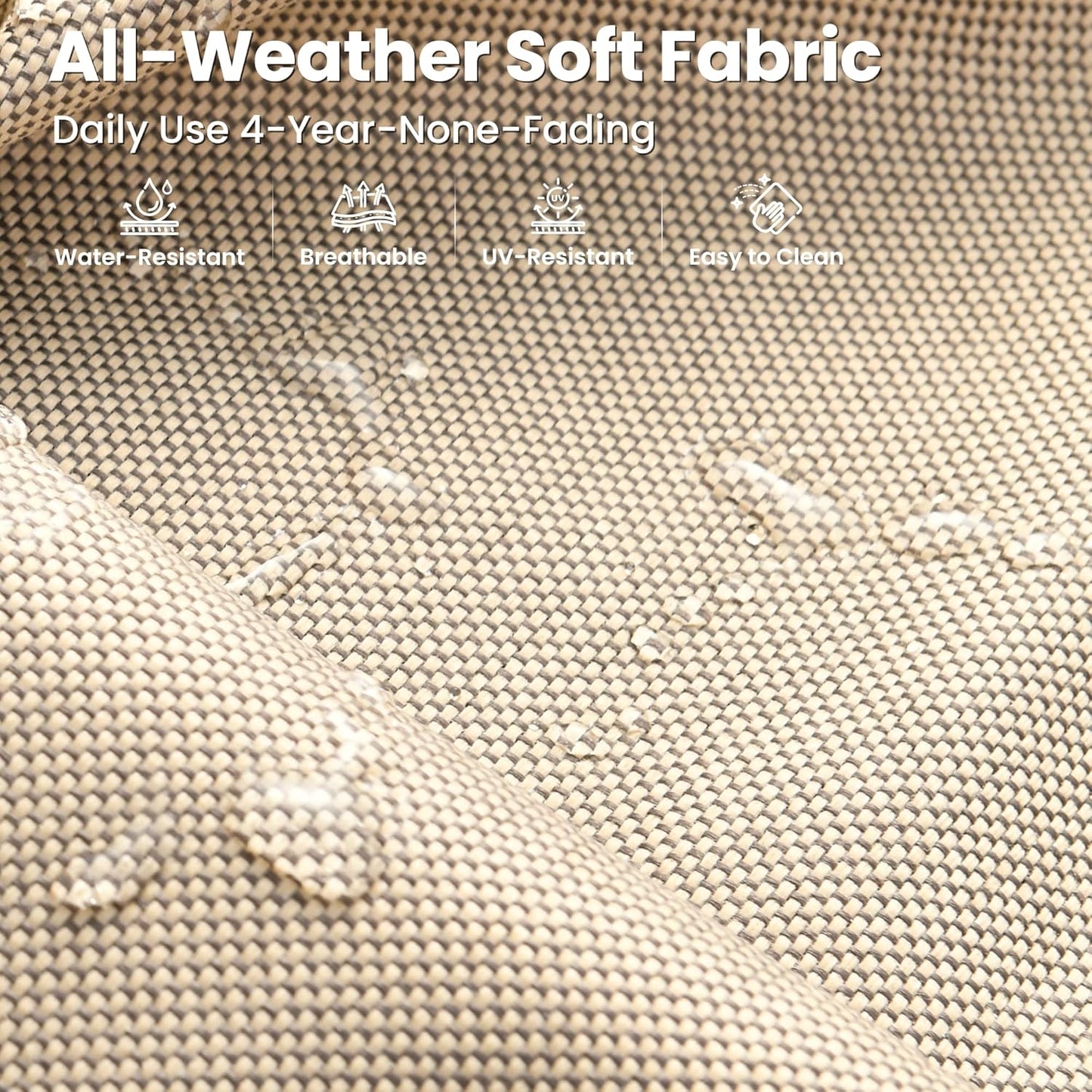 ovios 8 Pieces Patio Furniture Set Outdoor Sectional Sofa Couch with Rocking Swivel Chairs Deep Seat Chaise Comfy Cushions, Modern Modular Wicker Rattan Conversation Set, Beige