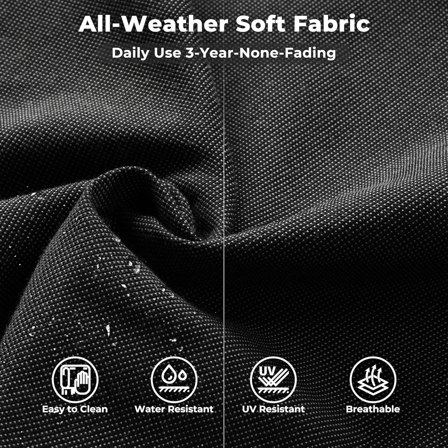 ovios 9 Pieces Patio Furniture Set, Outdoor Wicker Sectional Sofa with 42" Fire Pit Table Swivel Chair, Modern Modular Deep Seat Rattan Couch Conversation Sets, Black