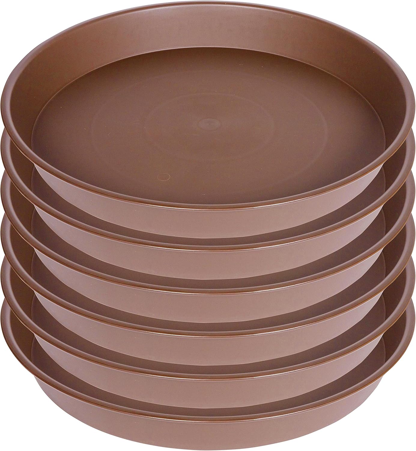 6 Pack of 8 inch Plant Saucer, Heavy Duty Plastic Plant Water Tray 8 inch Round, Pebble Tray, Flower Plant Saucers for Indoors No Holes, Plant Dishes Saucer for Planter 7"/8" (8", Chocolate)