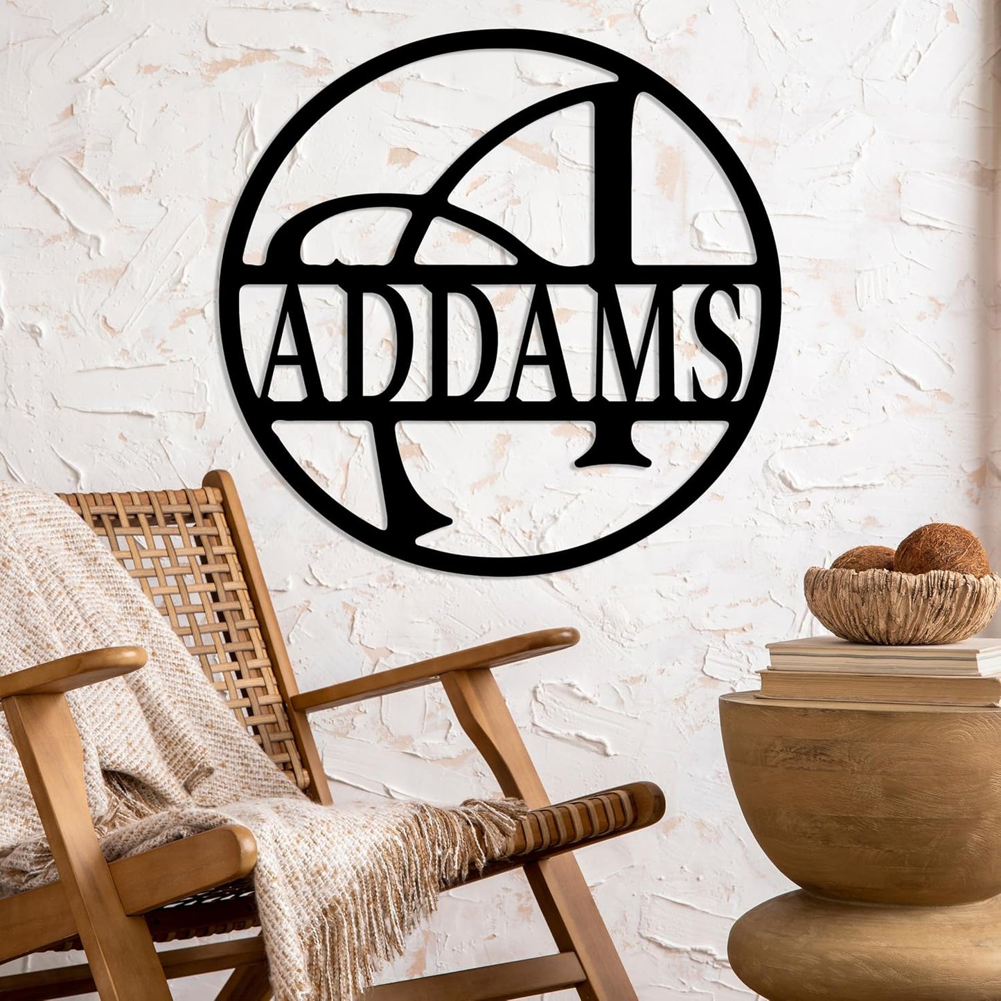 Personalized Metal Name Signs, Split Letter Monogram Wall Decor, Custom Last Name Sign, Family Name Sign for Outdoor, Personalized Wedding Gift, Garden Decor, Metal Wall Art, Housewarming Gift (MonogramDesign_3)