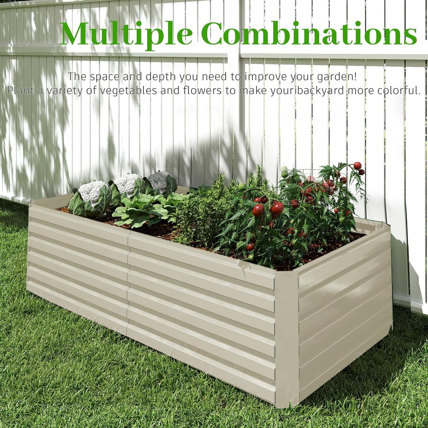6x3x2 ft Raised Garden Bed, Large Metal Planter Raised Beds, Planters for Outdoor Plants for Vegetables, Flowers, Herbs, Fruits, and Succulents.(2 Pcs, Yellow)