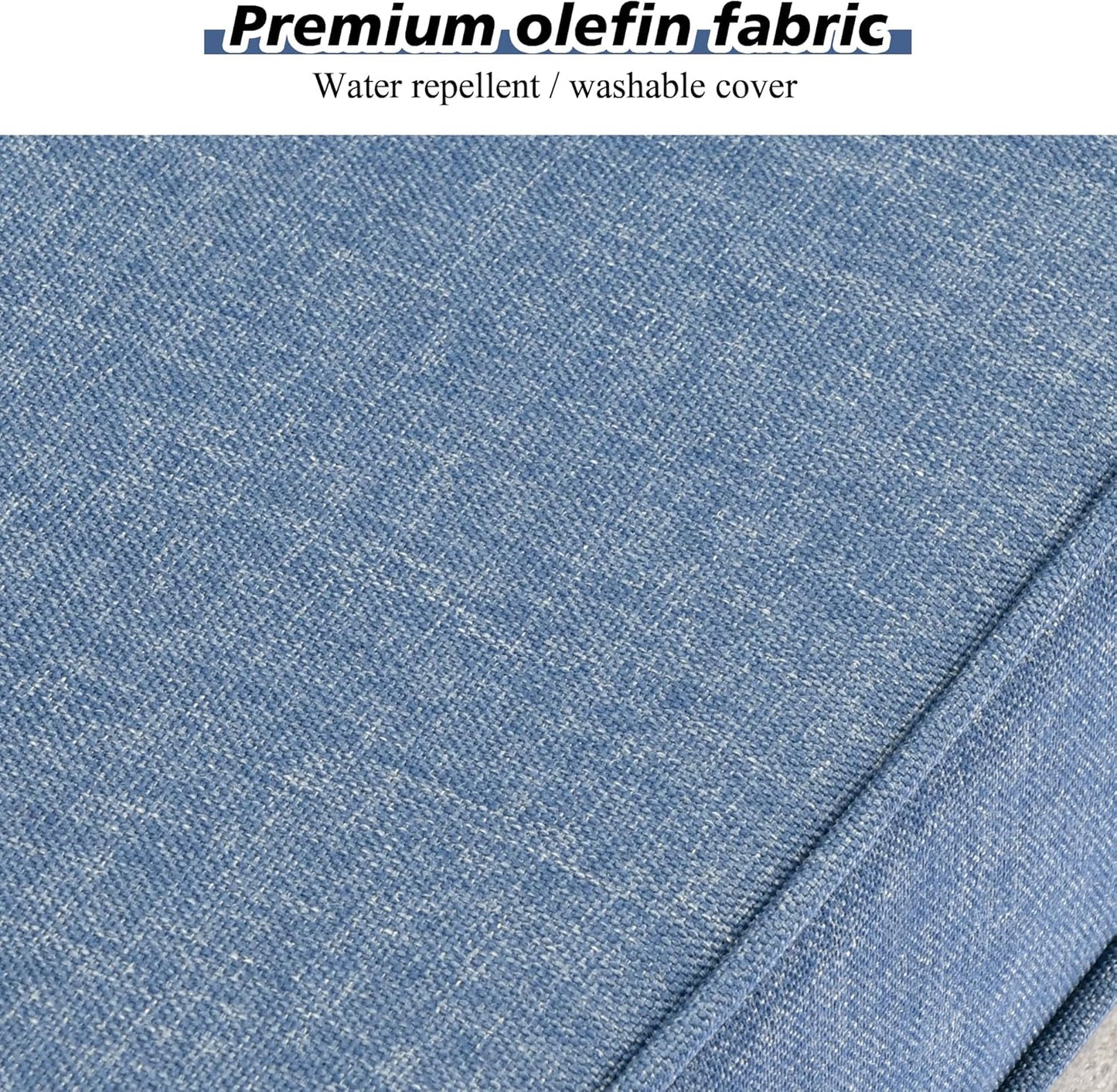 HOOOWOOO 9 Piece Modular Patio Outdoor Sectional Furniture Set with Gas Propane Fire Pit Table,Wicker Conversation Sofa Set with Swivel Chairs,Outside Couch Set(Denim Blue)