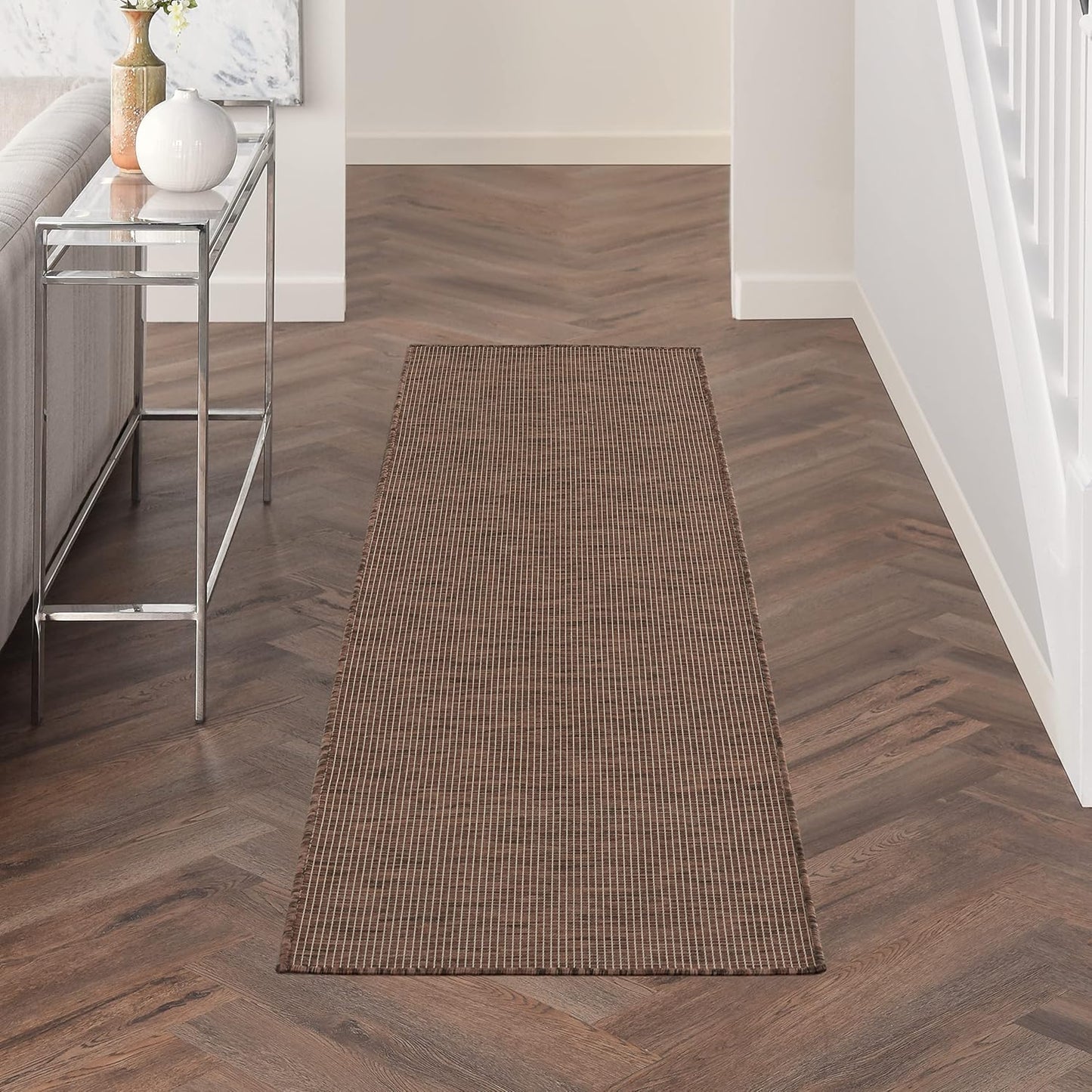 Nourison Home Positano Natural 2' x 6' Area Rug Easy Clean, Non Shedding, Bed Room, Living Room, Dining Room, Kitchen (6' Runner)