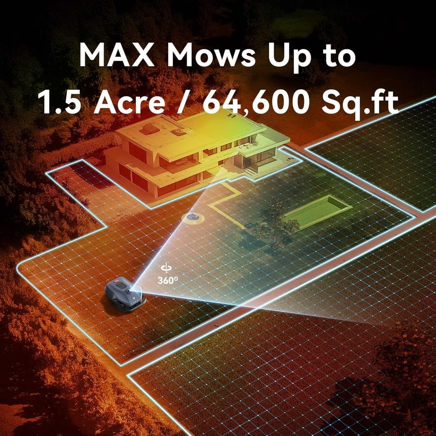Neomow X Pro Robot Lawn Mower, Perimeter Wire Free for 1.5 Acres 3D LiDAR SLAM+Vision Mapping Robotic Lawnmower, No RTK Station Required, AI Accurate Obstacle Avoidance, App Control, Anti-Theft