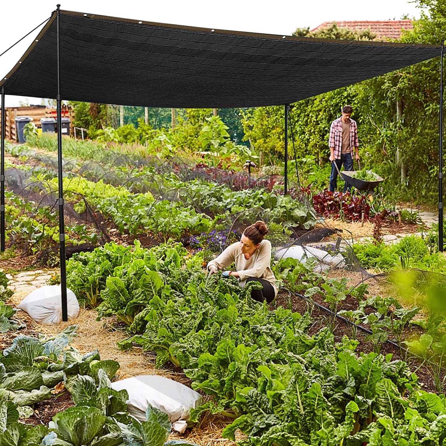 Shade Cloth - 70-90% Sunblock Net for Garden Patio,Shade Sails for Plants Greenhouse Outdoor Pergola Lawn Swimming Sun Shade Cloths for Kennel Chicken Coop Easier to Hang Shade Net Cover
