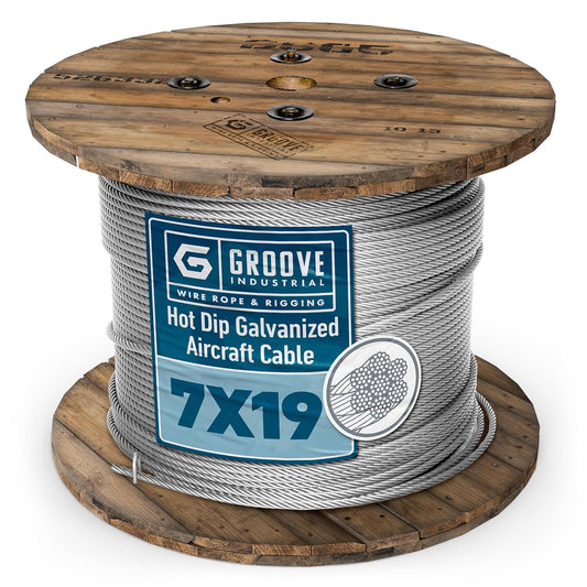 3/8’’ 7x19 Hot Dip Galvanized Aircraft Cable – Steel Wire Rope - 400 Feet