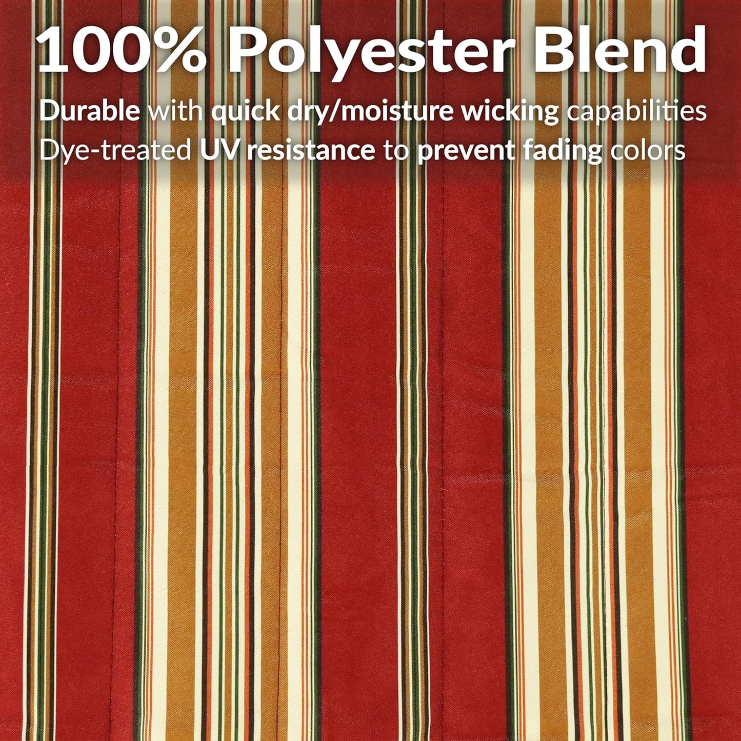 Sunnydaze Quilted Outdoor Hammock with Spreader Bars - Heavy-Duty 450-Pound Capacity Double Hammock for Outside - Red Stripe