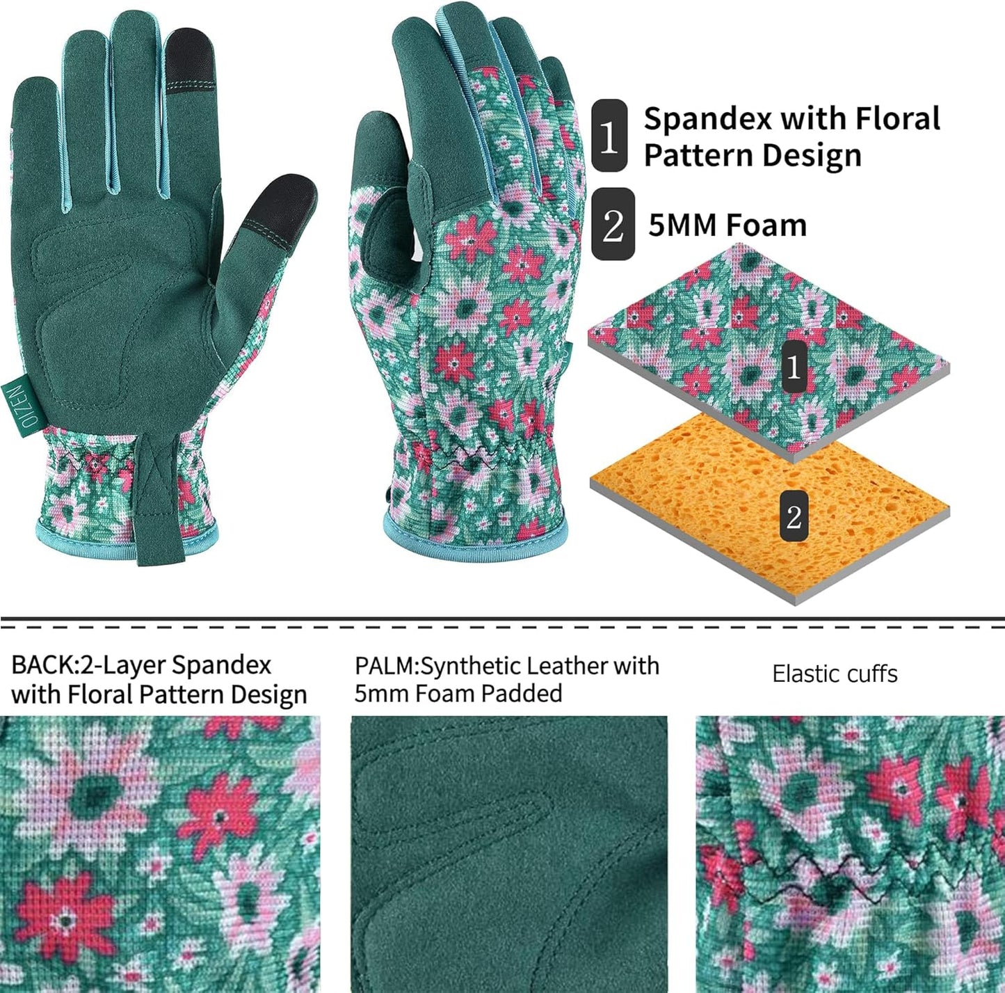 Gardening Gloves for Women and Men, Garden Gloves with Touch Screen, Thorn Proof Puncture Resistant Working Gloves, Gardening Gifts for Women, Size Medium