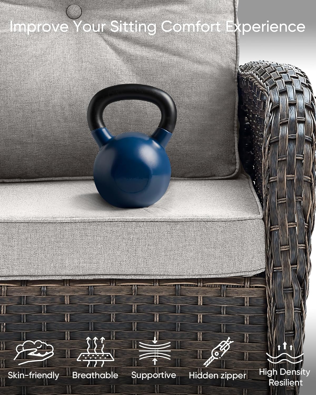 HUMMUH Outdoor Swivel Chairs,3 Pieces Patio Furniture Set with 360 Degree Wicker Swivel Rocking Chairs and Side Table for Garden,Porch,Backyard (Brown/Beige)