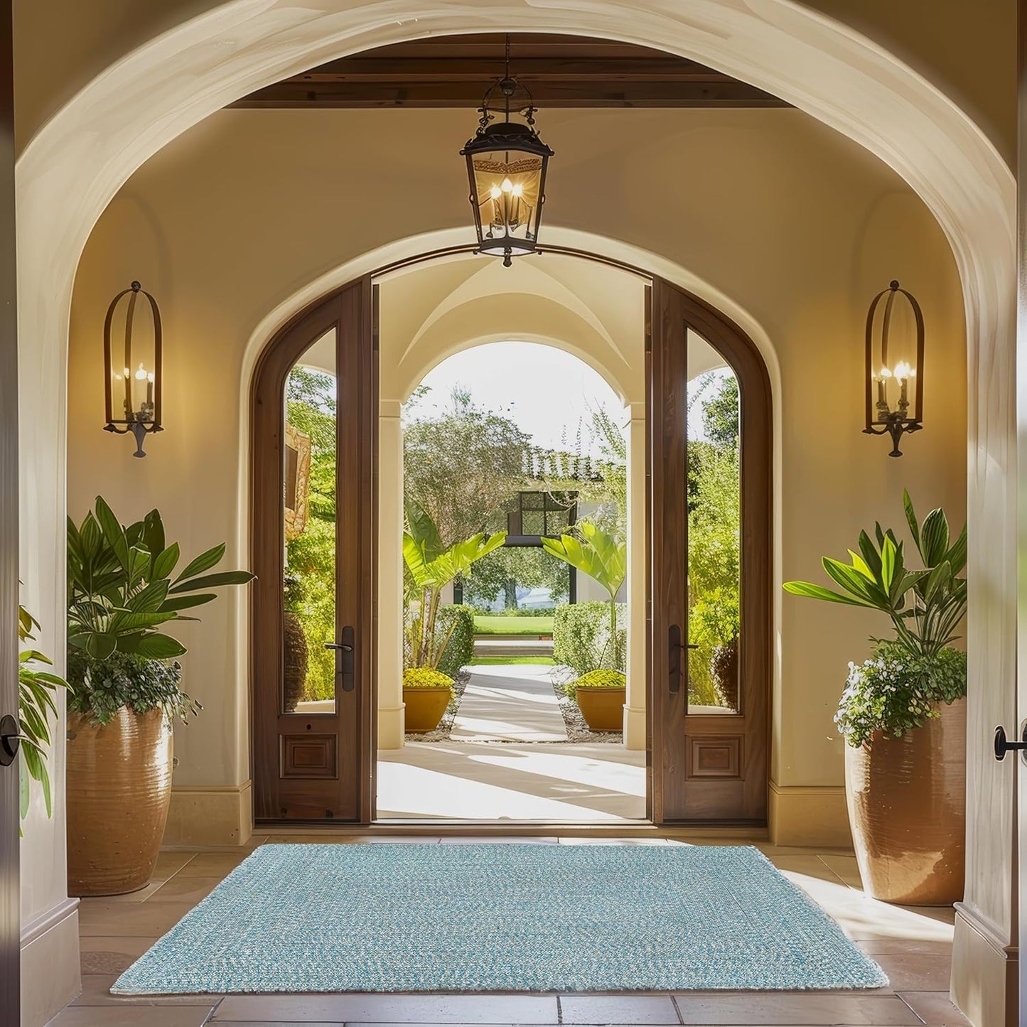 nuLOOM 3' x 5' Solid Hand Braided Indoor/Outdoor Area Rug, Pet-Friendly, High Traffic, Weather Resistant, for Patio, Balcony, Bedroom, Living Room, Dining Room, Wynn Aqua