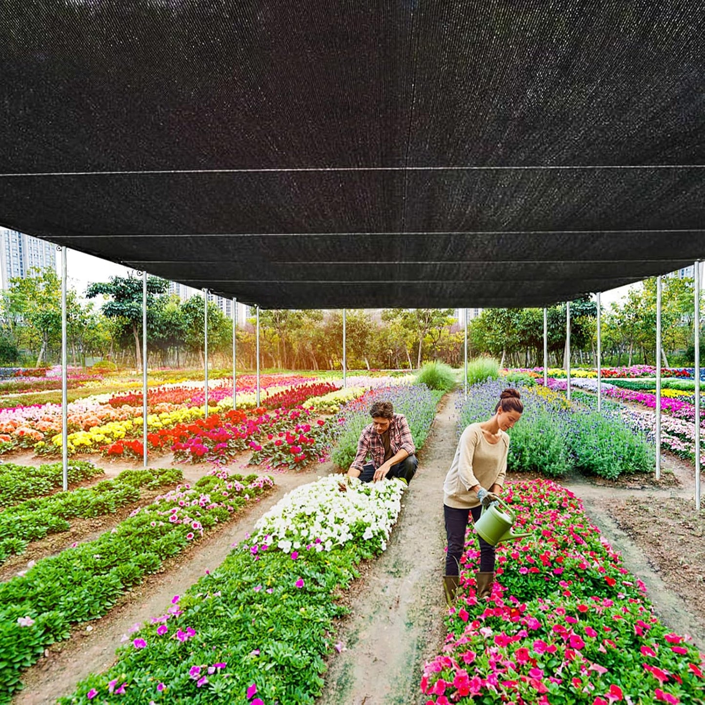 8 x 16 FT Shade Cloth 90% Sunblock Net for Garden Patio Plants Greenhouse Outdoor Pergola Lawn Sun Shade Cloths for Kennel Chicken Coop Easier to Hang Neting Cover