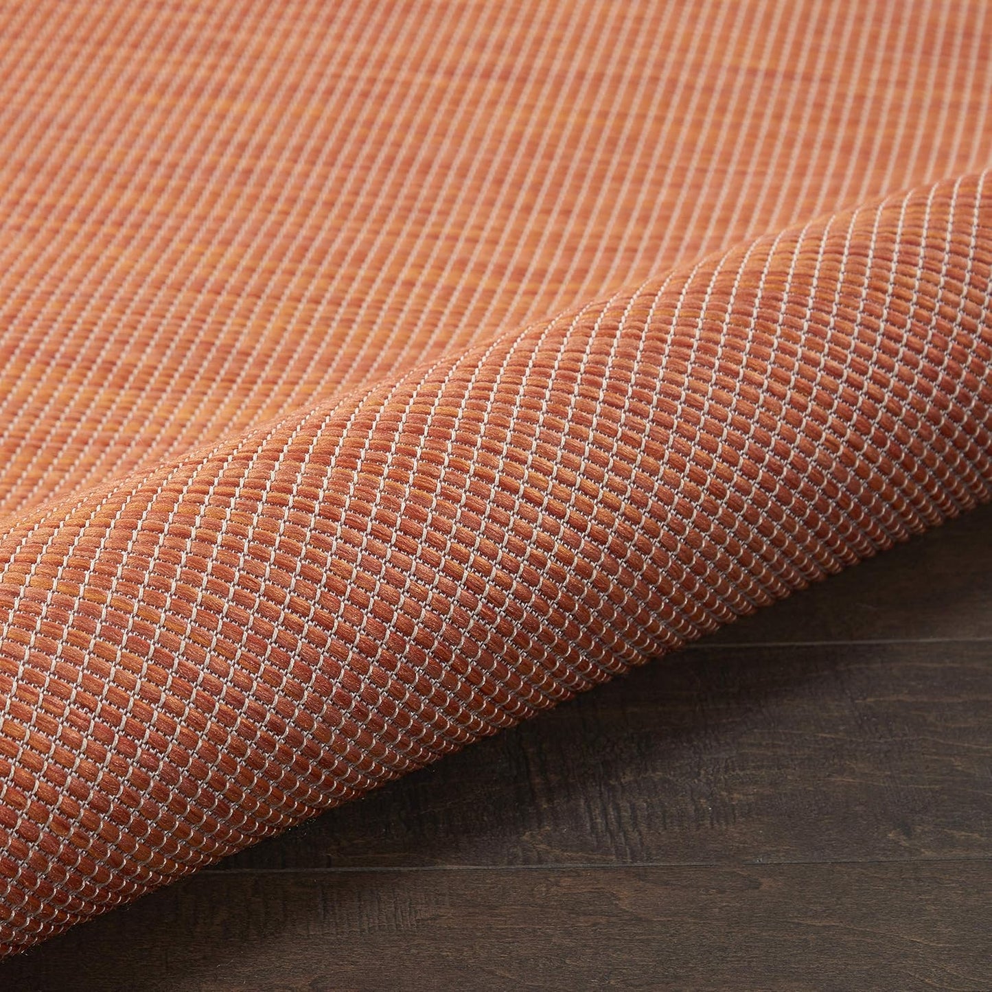 Nourison Positano Indoor/Outdoor Terracotta 6' x Round Area Rug, Easy Cleaning, Non Shedding, Bed Room, Living Room, Dining Room, Backyard, Deck, Patio (6 Round)