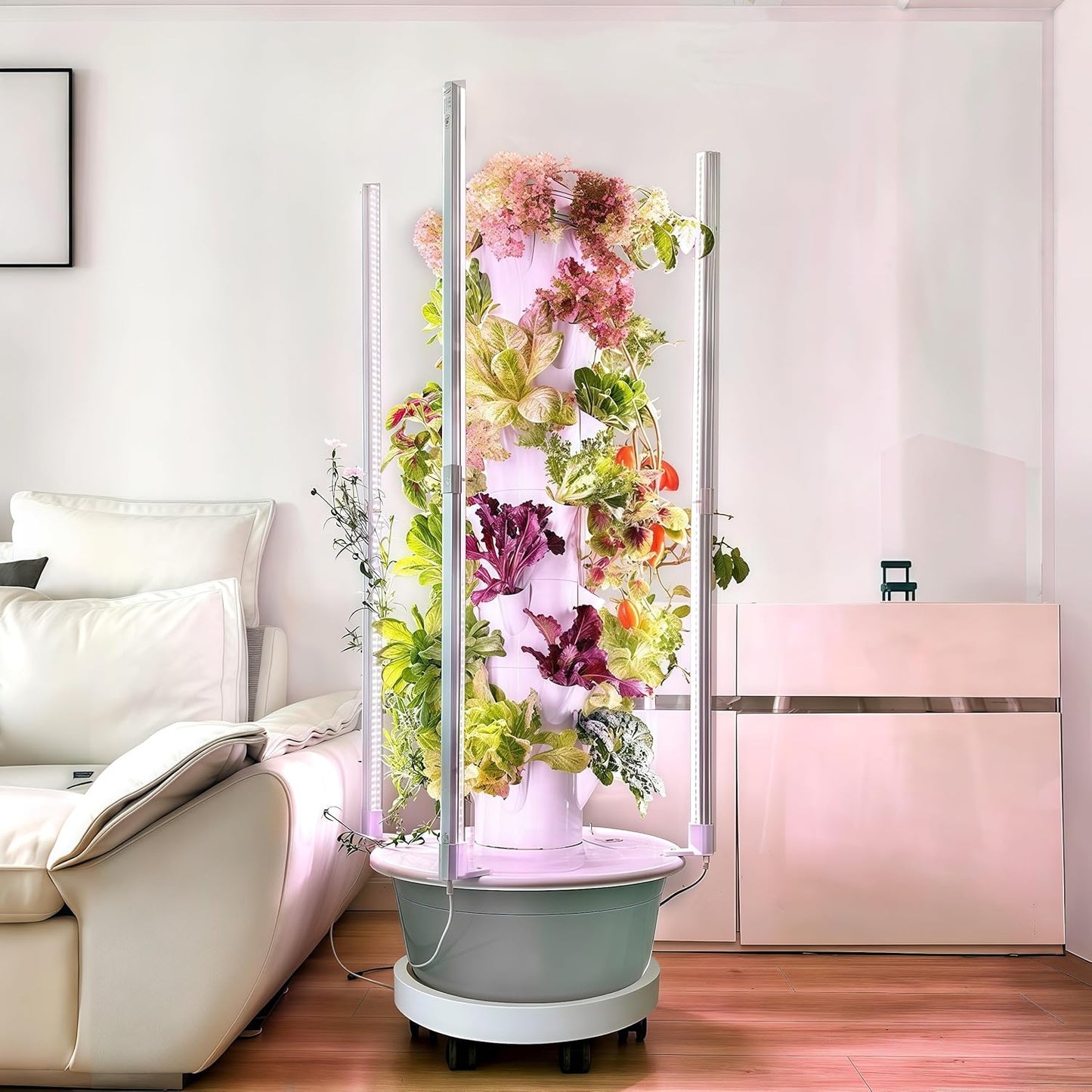 Hydroponic Growing System Kit with LED Grow Lights, Vertical Hydroponic Tower, Indoor Herb Garden, 28 Planting Pods,Lettuce Growing Garden