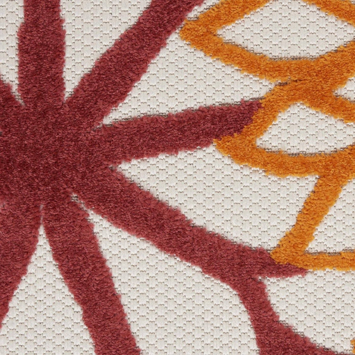 Nourison Home Aloha Indoor/Outdoor Floral Red Multi Colored 2'8" x 4' Area Rug, (3' x 4')