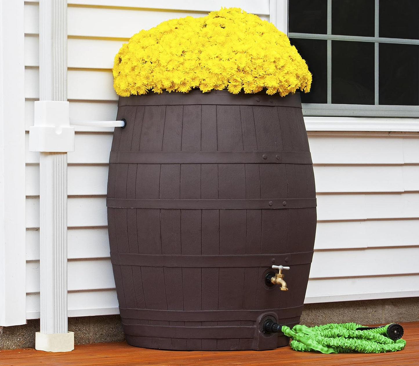 Rescue 50 Gallon Whiskey Rain Barrel – Brown