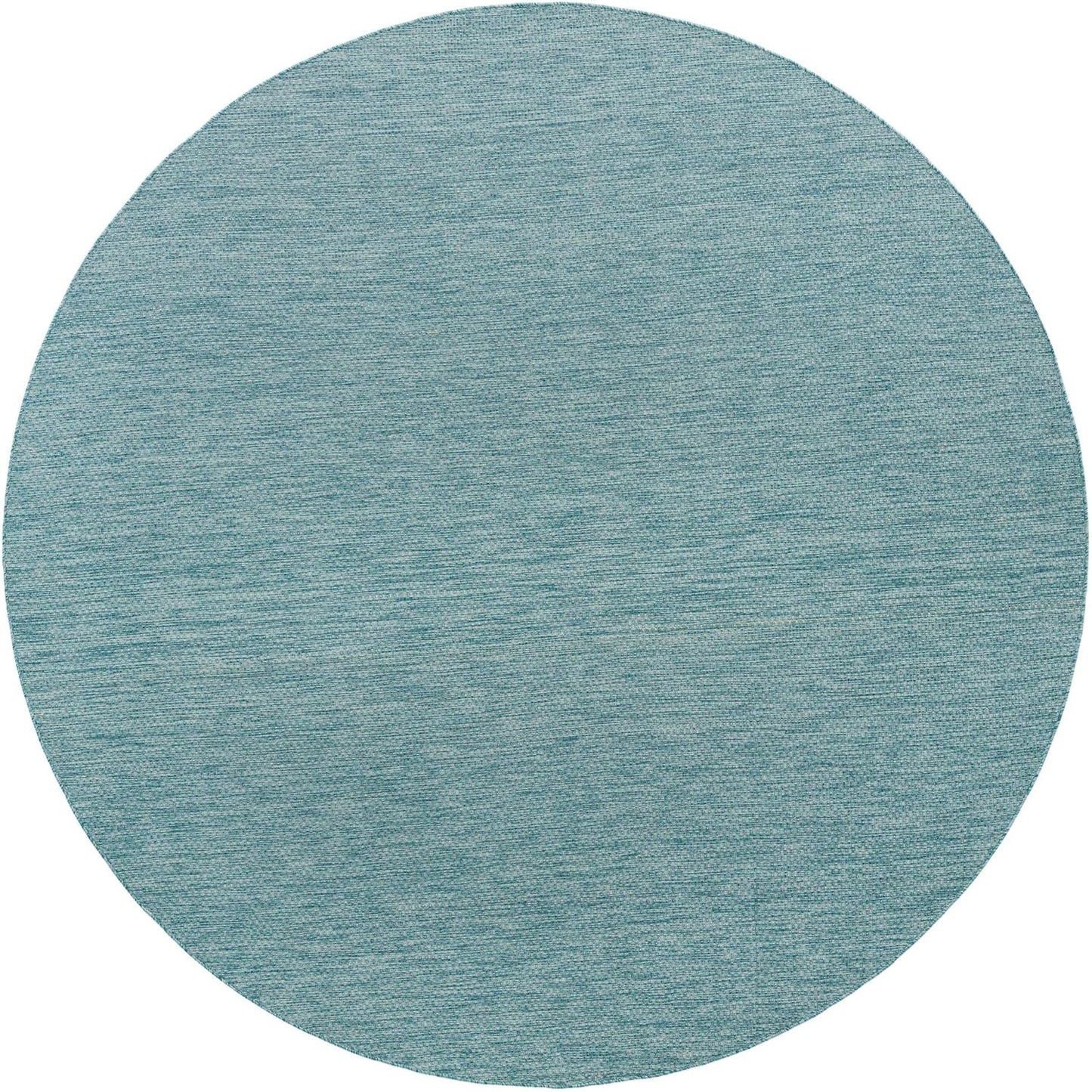 Unique Loom Collection Casual Transitional Solid Heathered Indoor/Outdoor Flatweave Area Rug (10' 8" Round, Aquamarine/Ivory)