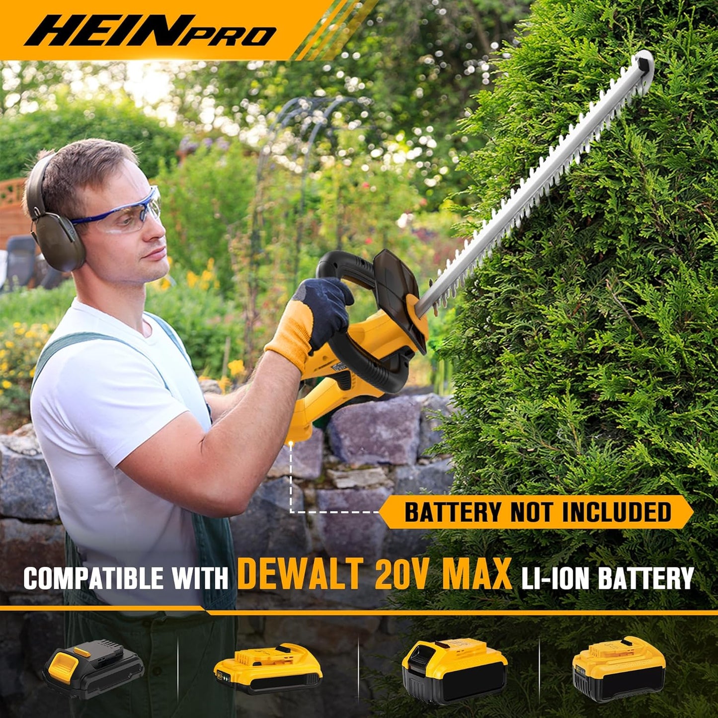 Cordless Hedge Trimmer 22-Inch Compatible with DEWALT 20V MAX Battery, Electric Hedge Trimmer Cordless, Bush Trimmers for Garden, Battery Powered Hedge Trimmers (Tool Only)