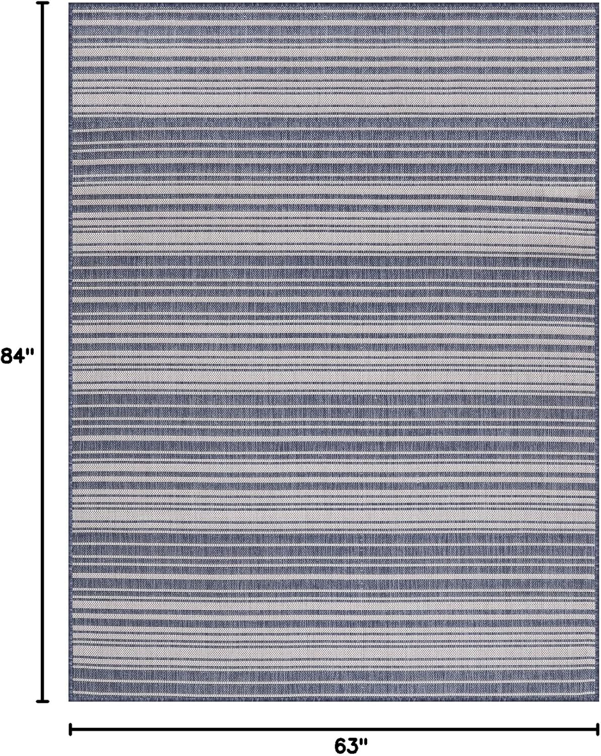 Stripe Outdoor Rug 5x7 Washable Outside Carpet for Indoor Patio Porch Waterproof Easy Cleaning Non Shedding Area Rugs Blue 5 x 7