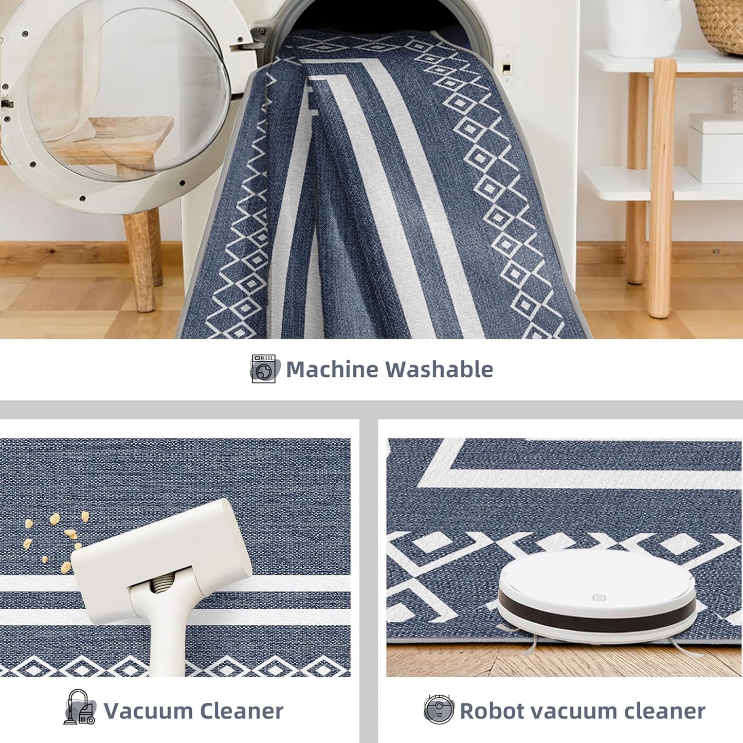 Outdoor Patio Rug, Outside Rectangular Carpet, Moroccan Geometric Rugs, Washable Large Indoor Outdoor Rug 6x9 Mats for RV, Picnic, Backyard, Deck, Balcony, Porch, Beach