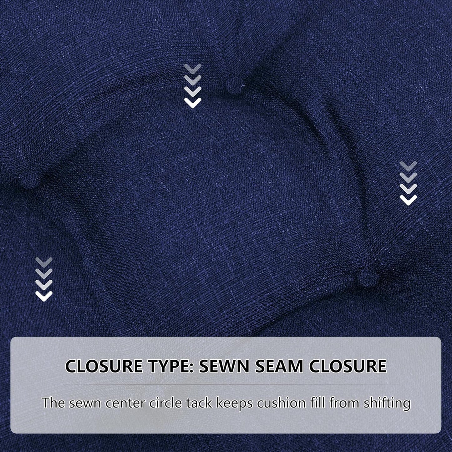 RACE LEAF 4 Pack 17x17 Patio Chair Cushions, Thickened Waterproof Cushions with Stain Resistant Cover and Non-Slip Ties (Navy)