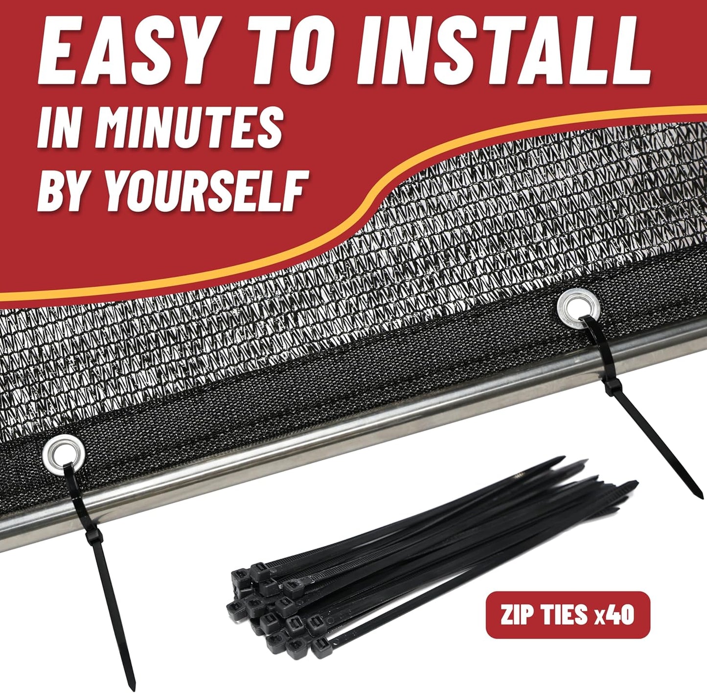 ShadeMart 50% Shade Cloth for Patio, Black 10FT x 16FT Shade Cover with Upgrade Grommets and Zip Ties, Mesh Sunblock for Plant, Vegetables, Chicken, Dog, Greenhouse, Pergola (We Make Custom Size)