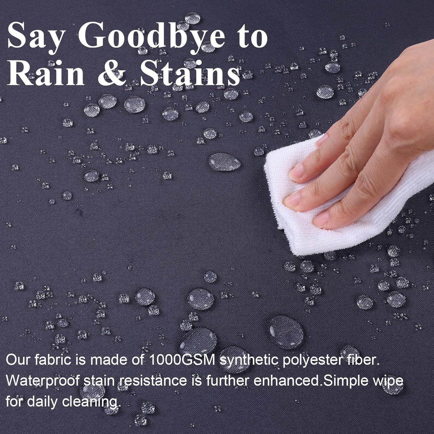 Outdoor Chair Cushions Set of 2 for Patio Furniture 18.5x16x3 Inch Waterproof Patio Chair Cushion 3 Year Color Fastness Rectangle Elastic Foam Garden Couch Pads with Ties and Handle,Grey