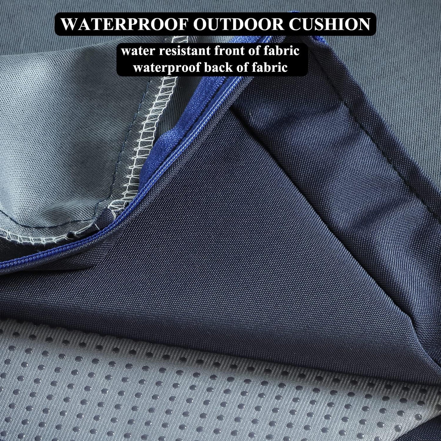 Patio Chair Cushions Set of 2 Non Slip Bottom Chair Pad with Ties Waterproof Square Outdoor Seat Cushion Replacement for Garden Swing Furniture 20x20 Inch, Navy Blue