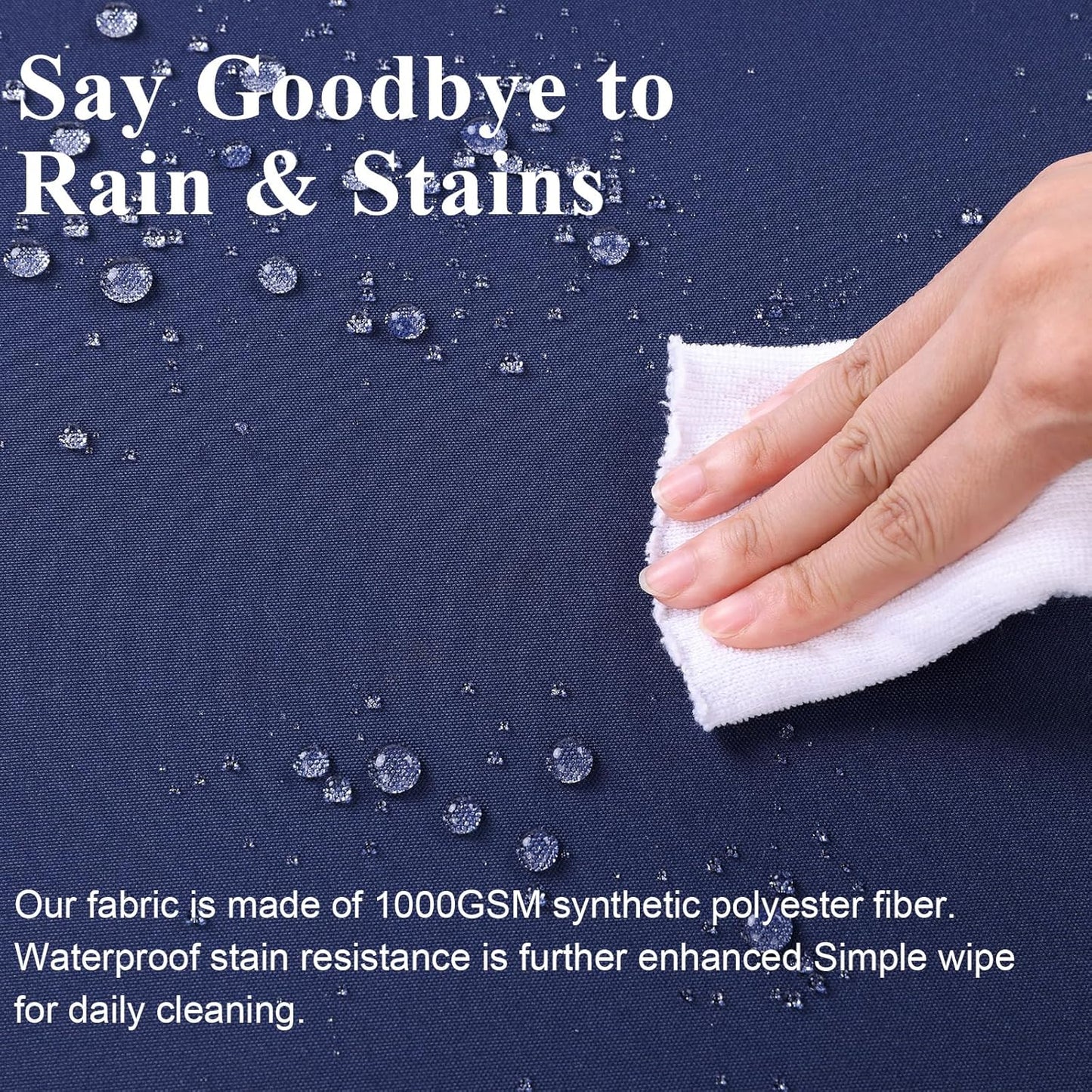 Outdoor Chair Cushions Set of 2 for Patio Furniture 22x22x4 Inch Waterproof Patio Chair Cushion 3 Year Color Fastness Square Elastic Foam Garden Sofa Couch Pads with Ties and Handle,Blue