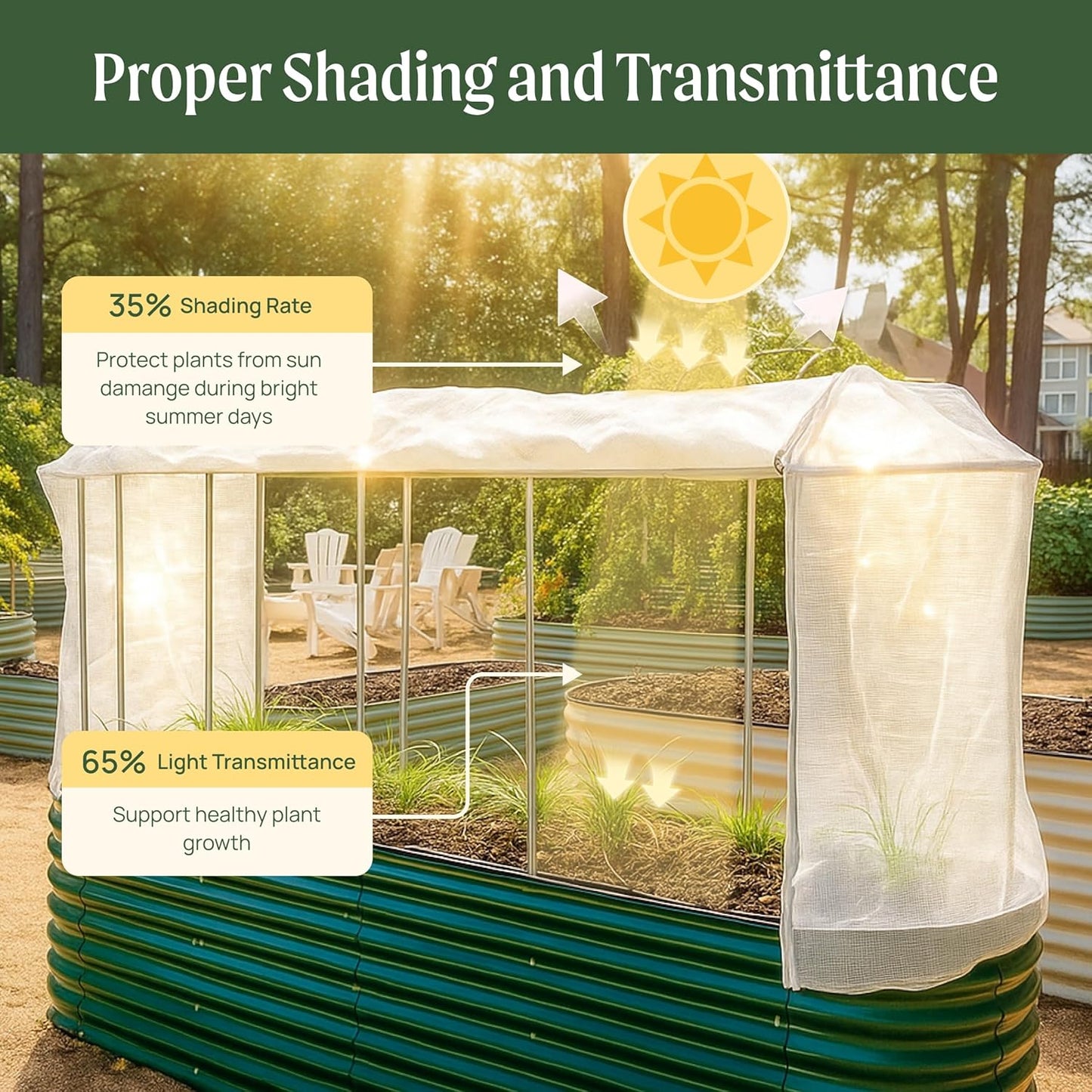 Vego garden Cover System for 2.0' x 4.0' Elevated Rolling Garden Bed-S Series