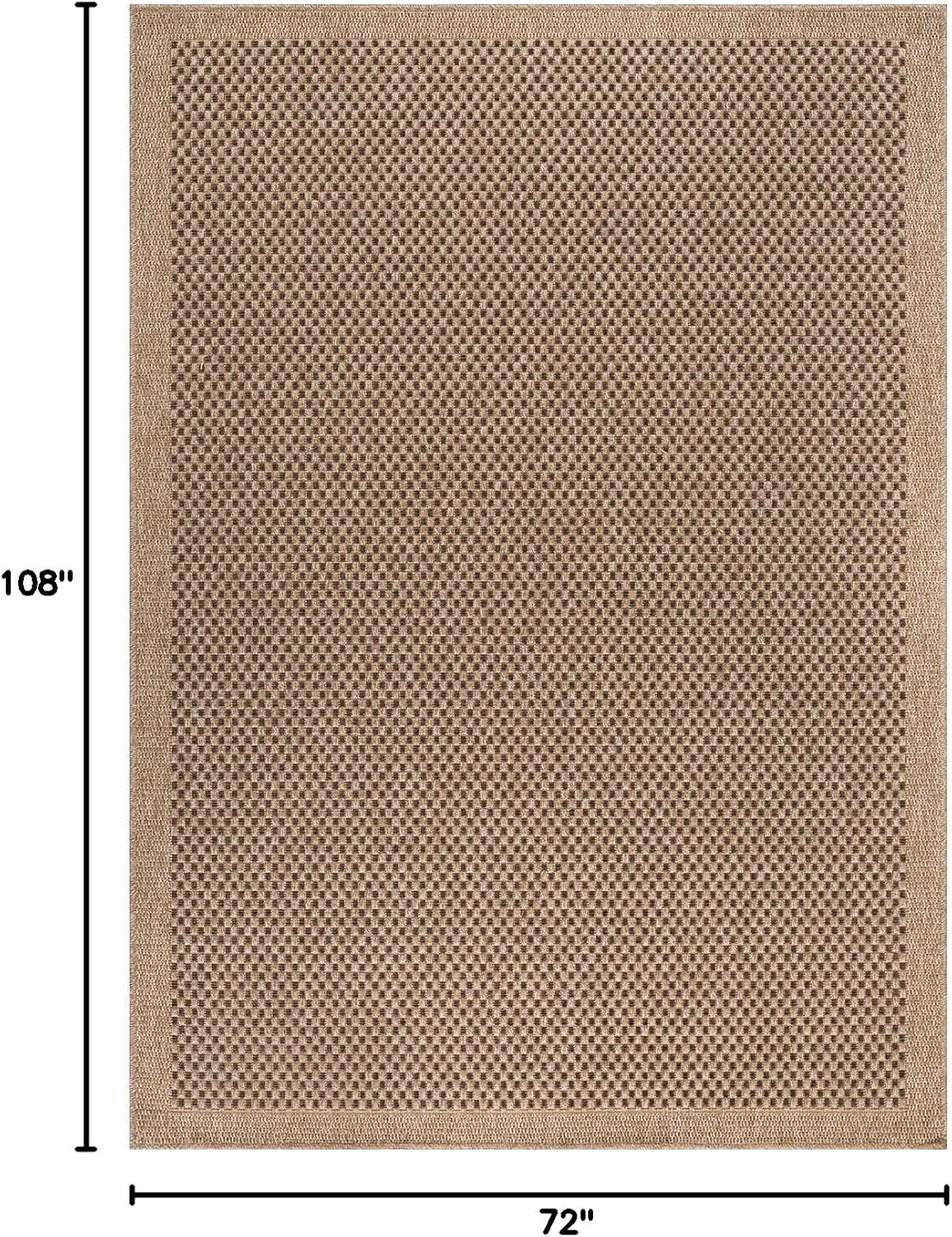 CAMILSON Easy Jute Rug 6x9, Indoor Outdoor Natural Color Fiber Area Rugs for Living Room Patio and Kitchen Rug, Sisal Boho Woven Design, Easy-Cleaning, Washable Outside Carpet Alfombras para(6 x 9)