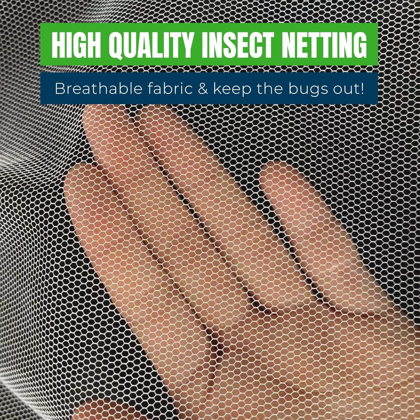 MEKKAPRO Large Garden Netting Pest Barrier, 10ft x 10ft, Mosquito Netting for Garden, Fine Mesh Insect Netting for Garden Protection from Birds and Pests, Customizable Garden Bug Netting Plant Cover