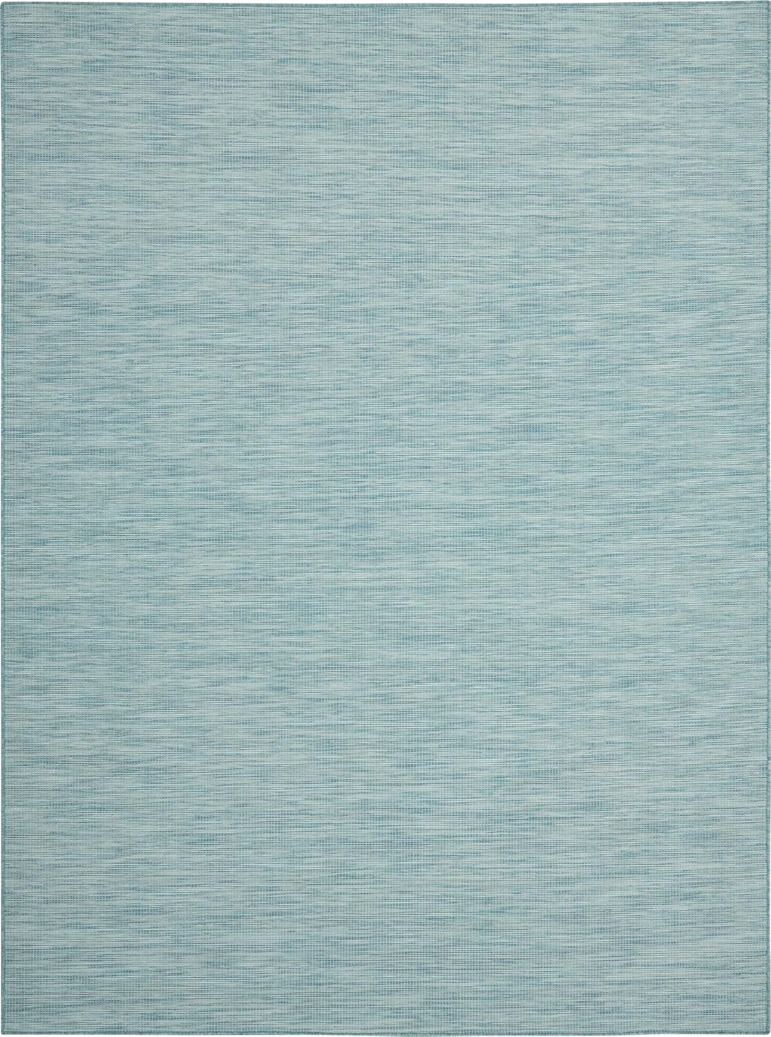 Nourison Positano Indoor-Outdoor Aqua 9' x 12' Area Rug, Easy Cleaning, Non Shedding, Bed Room, Living Room, Dining Room, Backyard, Deck, Patio (9x12)