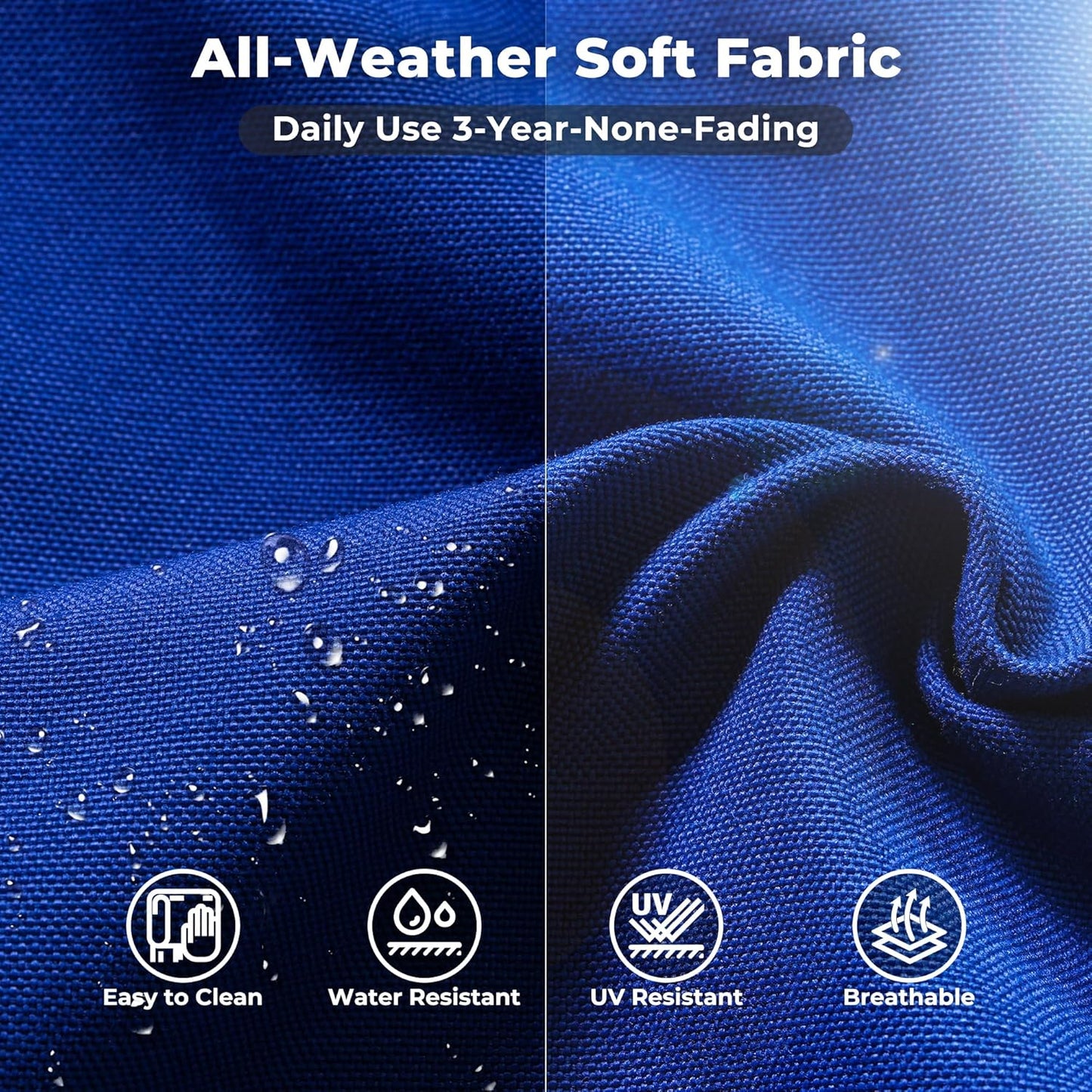 ovios 7 Pieces Patio Furniture Set, Outdoor Wicker Sectional Sofa with 42 Inch Fire Pit Table Comfy Cushions, Modern Modular Deep Seat Rattan Couch Conversation Set, Navy Blue