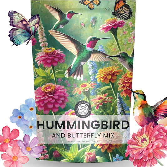 Hummingbird Butterfly Mix - Bulk 1/4 Pound Pouch - 30,000 Flower Seeds for Planting - Wildflower Mix