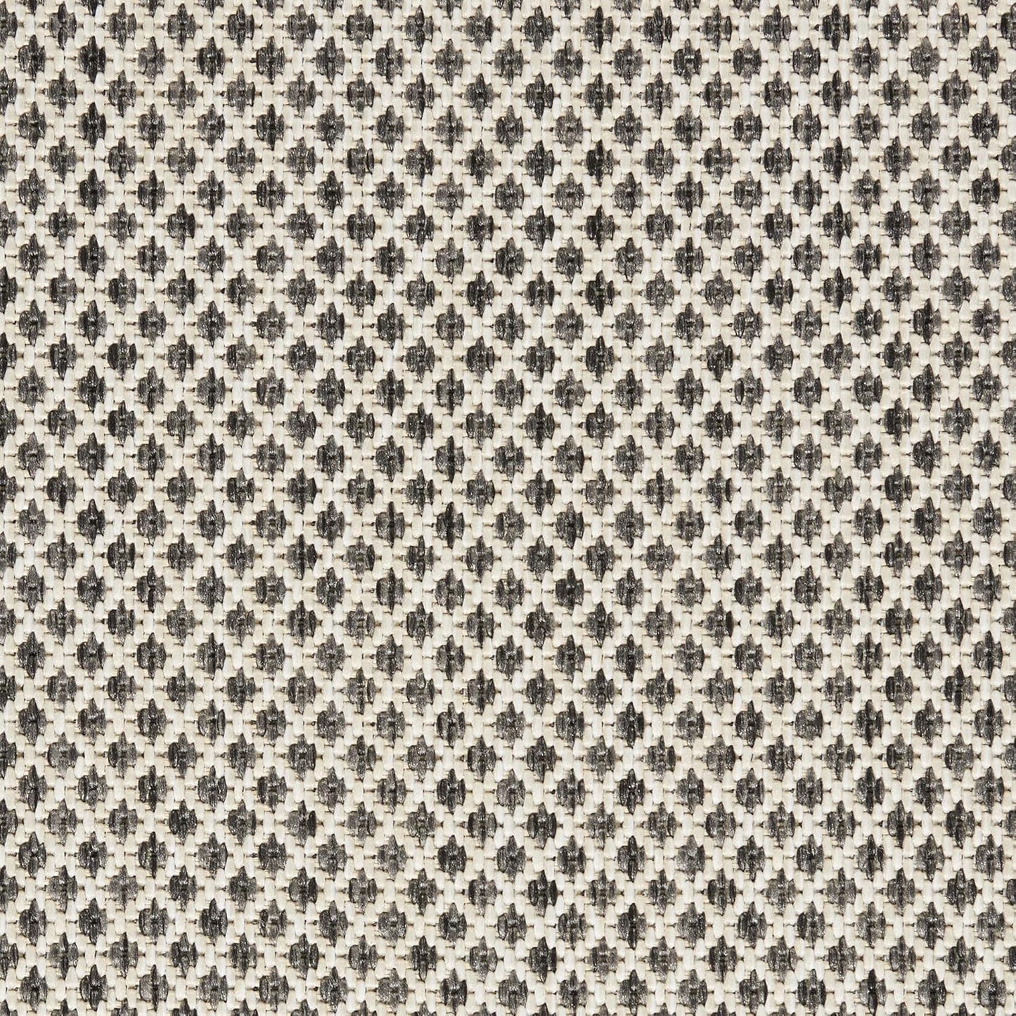 Nourison Home Courtyard Ivory Charcoal 2' x 6' Area Rug Easy Clean, Non Shedding, Bed Room, Living Room, Dining Room, Kitchen (6' Runner)
